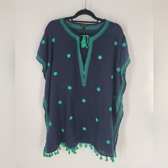 J. Crew Embroidered Indian Cotton Beach Tunic Size L - Picture 2 of 5